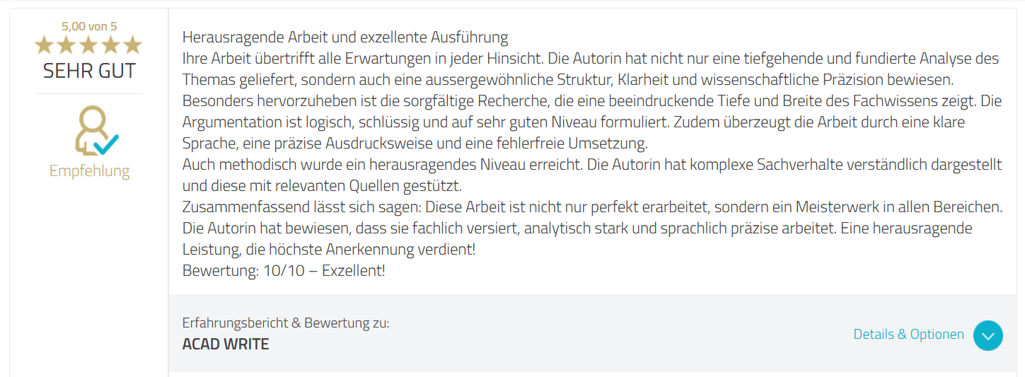 Acad Write Positve Erfahrungen - 1