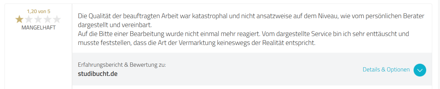 StudiBucht Negative Erfahrungen - 1