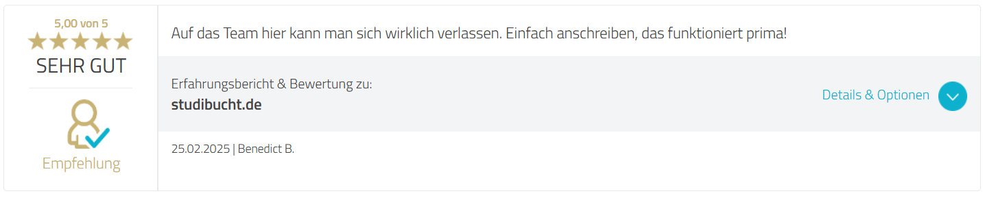 StudiBucht Positve Erfahrungen - 2
