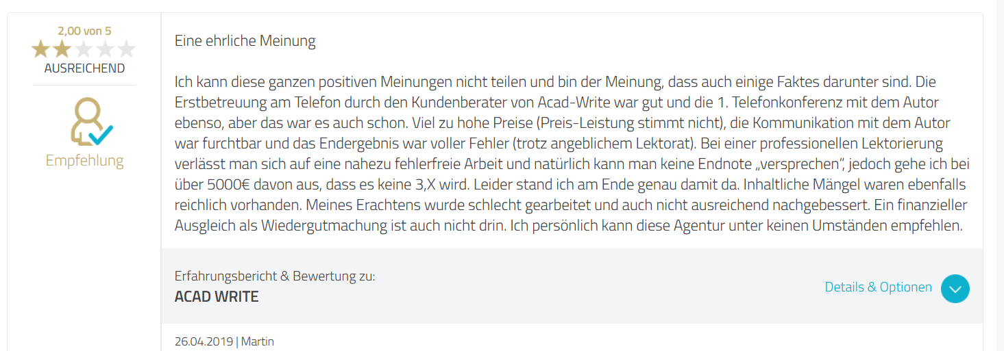 Acad Write Negative Erfahrungen - 5