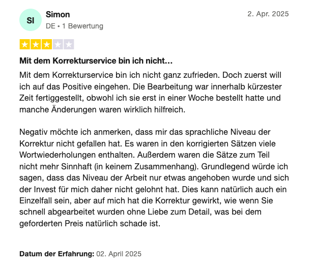 Scribbr Positve Erfahrungen - 1