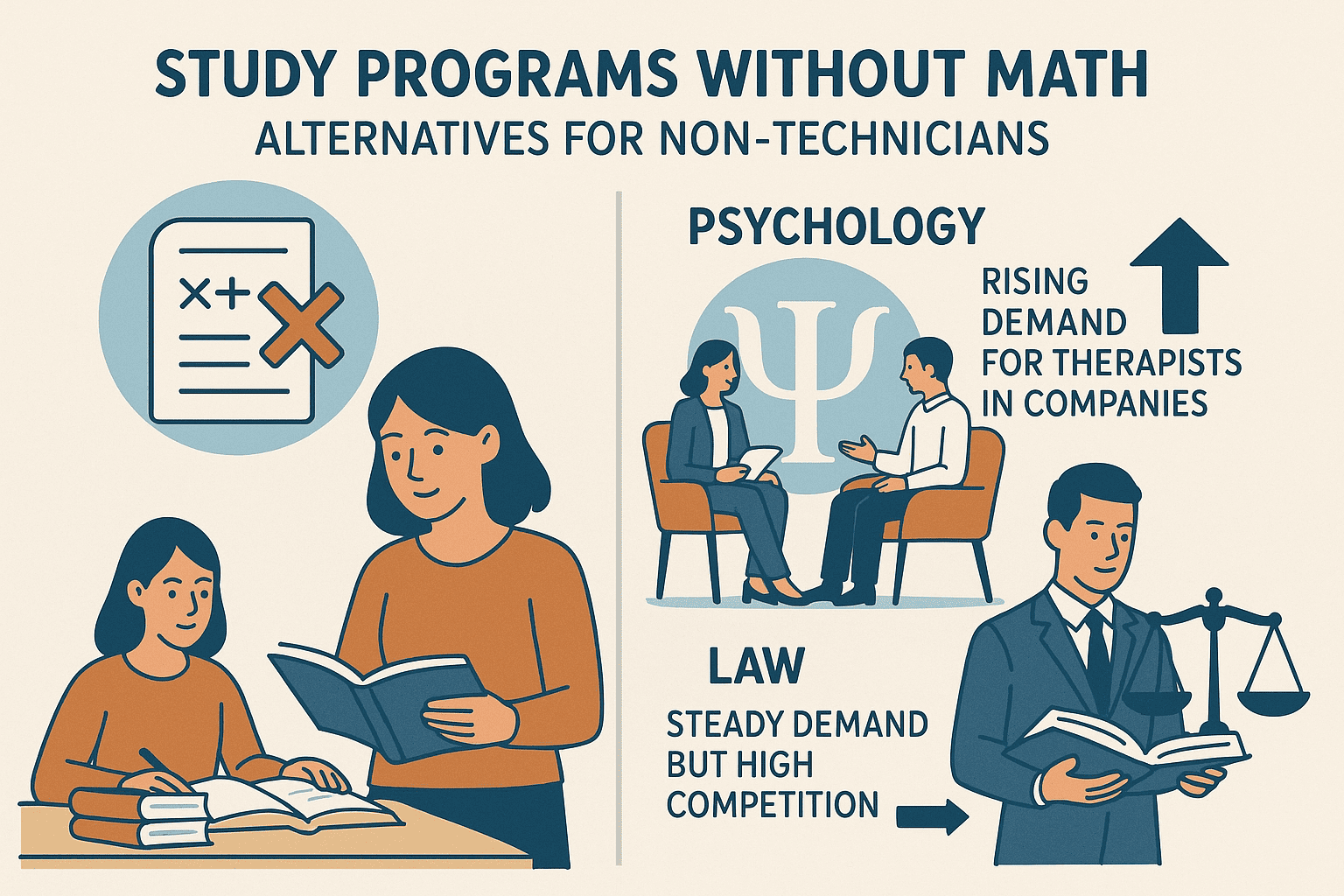 Studiengänge mit Zukunft ohne Mathe