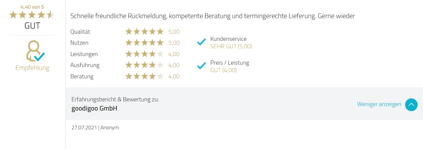 Goodigoo Positve Erfahrungen - 1