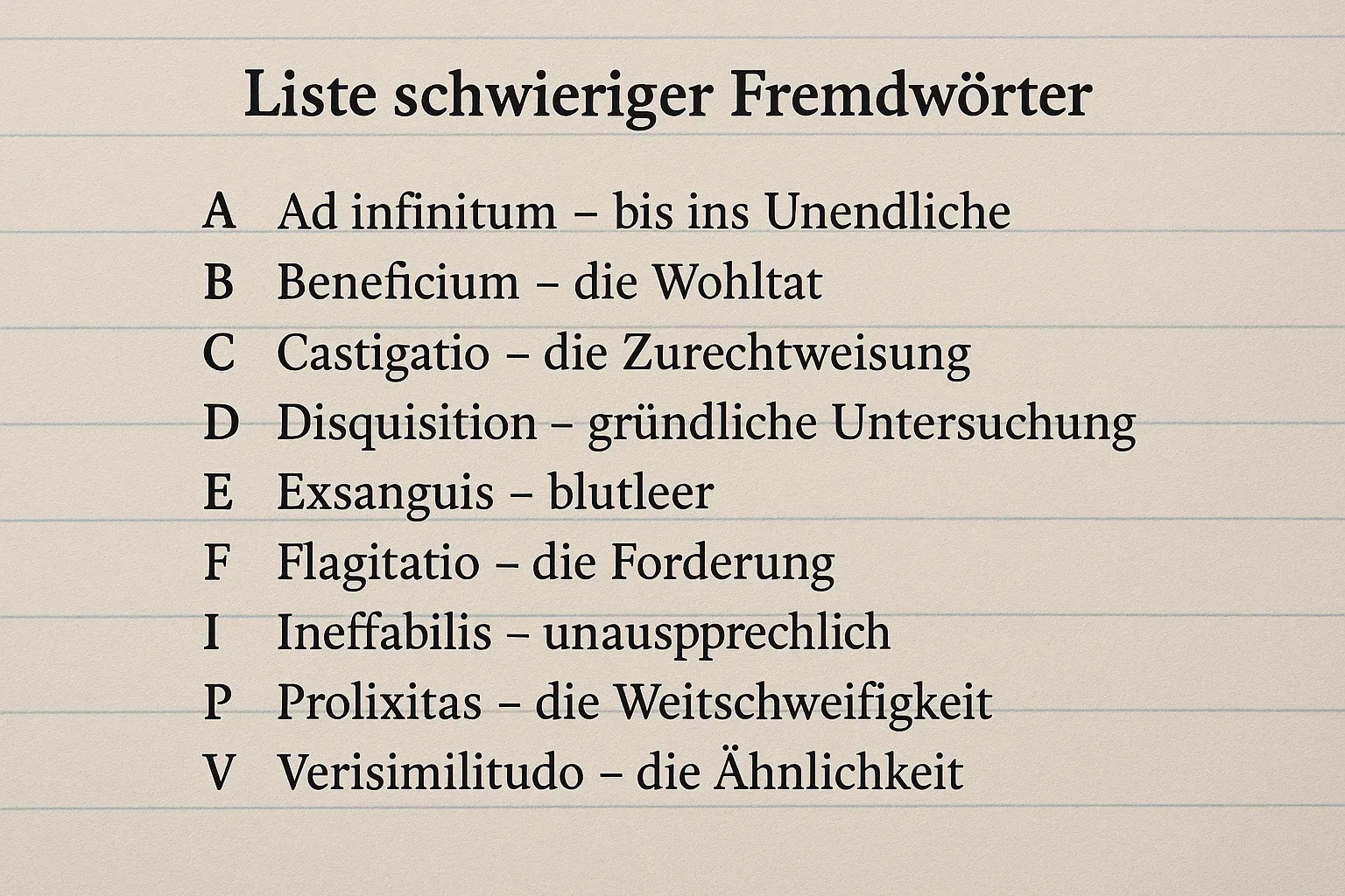 Definition und Beispiele schwieriger Fremdwörter