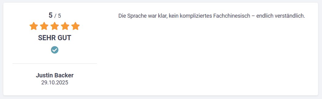 Kundenerfahrungen und Note 1 Bewertungen - 2