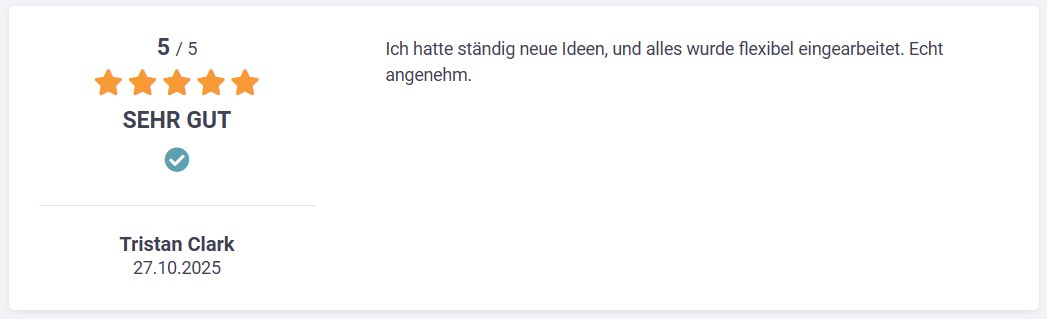 Kundenerfahrungen und Note 1 Bewertungen - 1