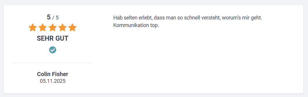 Kundenerfahrungen und Note 1 Bewertungen - 5