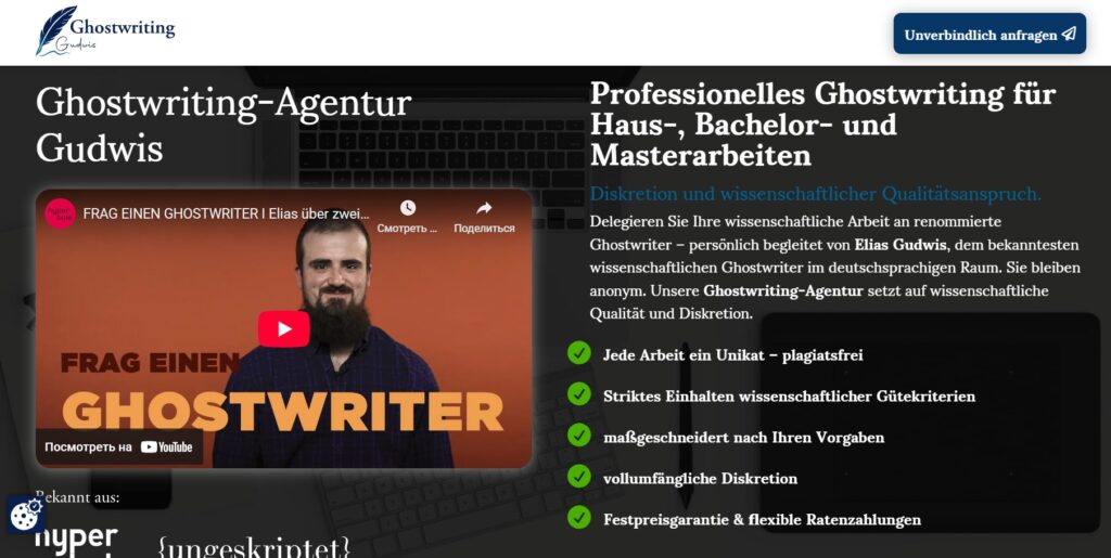 Ghostwriting Gudwis Erfahrungen