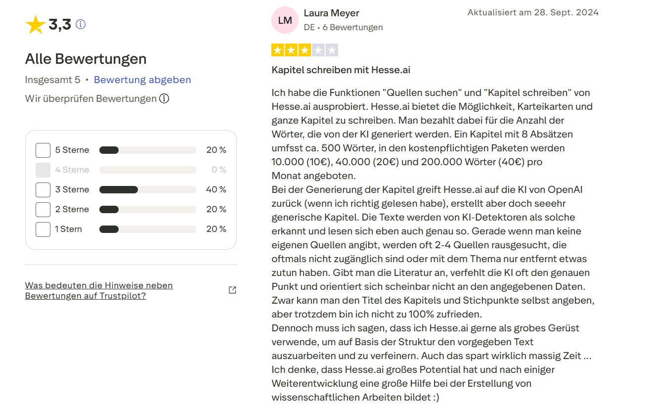 Hesse.ai Erfahrungen: Bewertungen und Nutzerberichte - 1